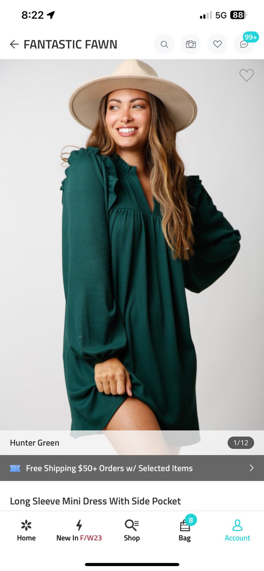 Green Long Sleeve Dress