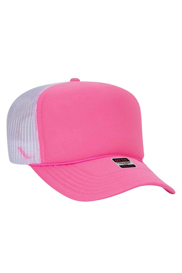 OTTO Neon Pink White Trucker Hat