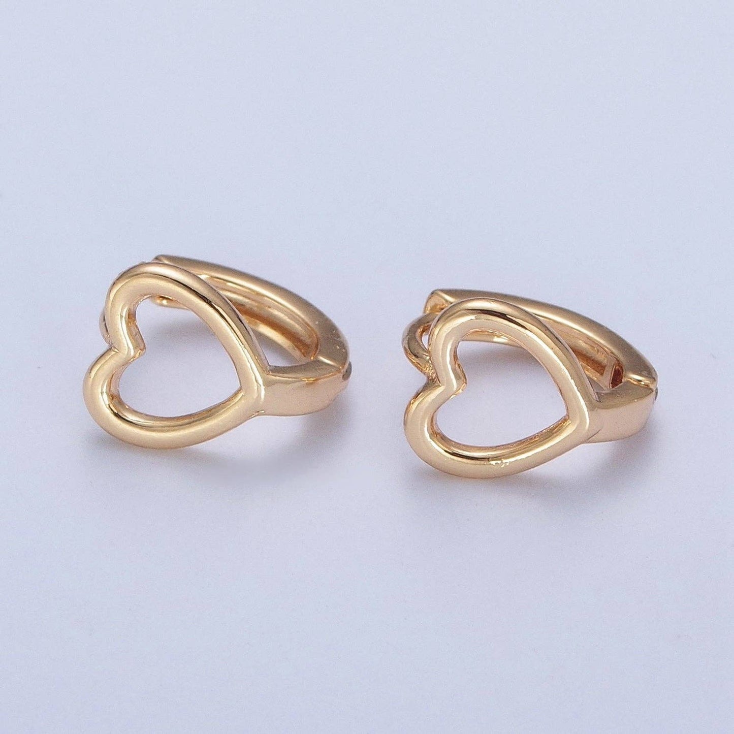 Minimalist Gold Filled Valentine Love Heart Huggie Earrings